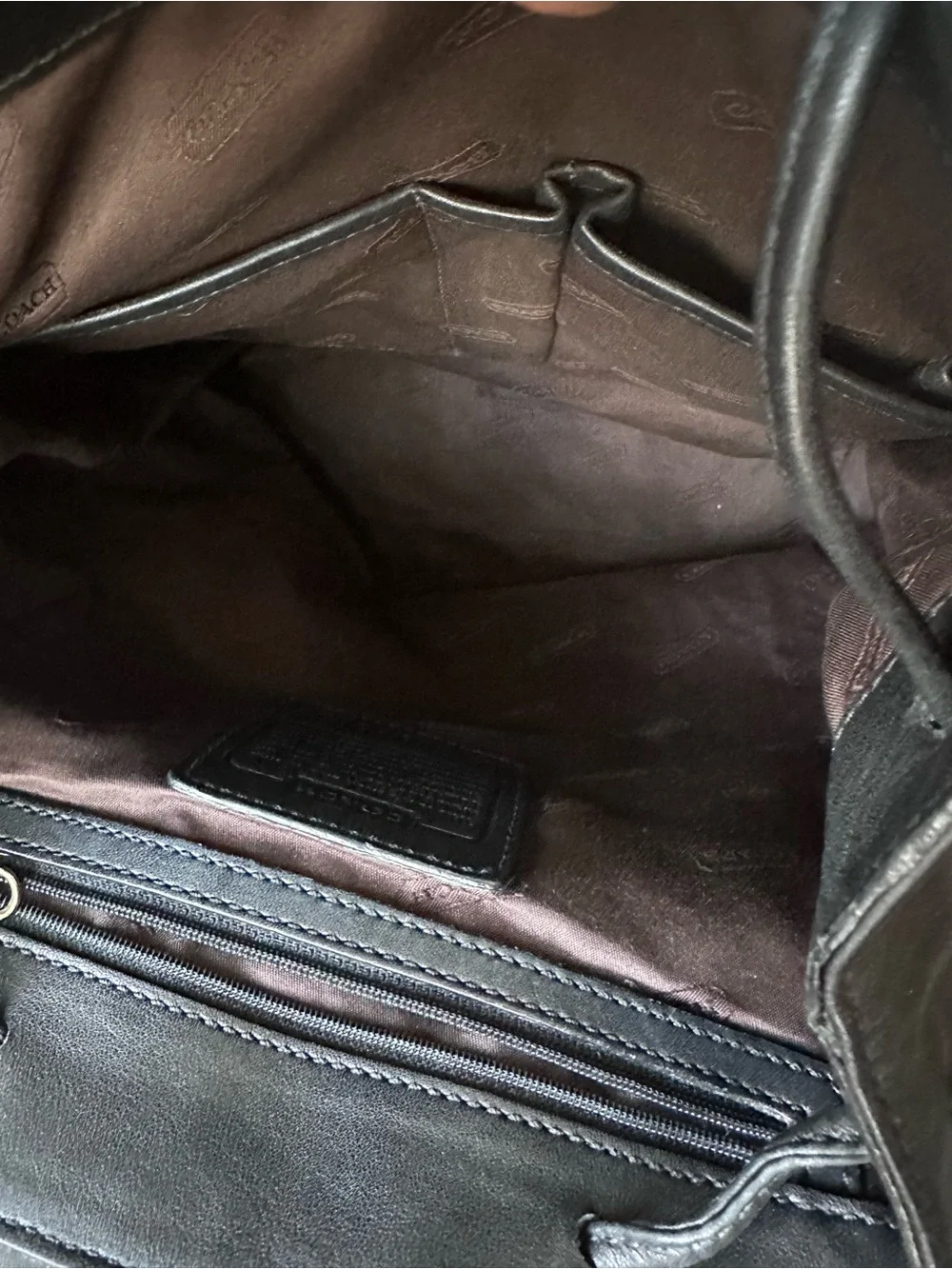 Vintage Coach Legacy West Hampton Black Leather Backpack with Gold Hardware